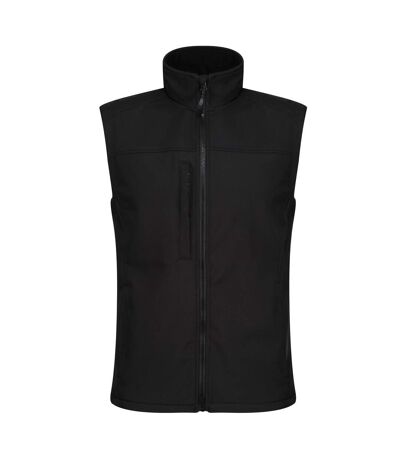 Regatta Mens Flux Softshell Bodywarmer / Sleeveless Jacket Water Repellent And Wind Resistant (All Black) - UTRG1493