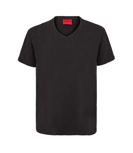 Mens Plain V Neck T-shirt Black Hugo