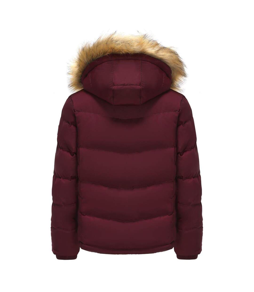 Womens/ladies Bubble Puffer Jacket Burgundy SoulCal-2