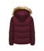 Womens/ladies Bubble Puffer Jacket Burgundy SoulCal-2