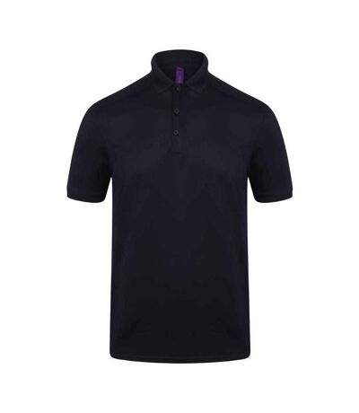 Mens stretch polo shirt oxford navy Henbury