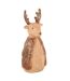 Statuette Déco Renne Imitation Bois 26cm Camel-1