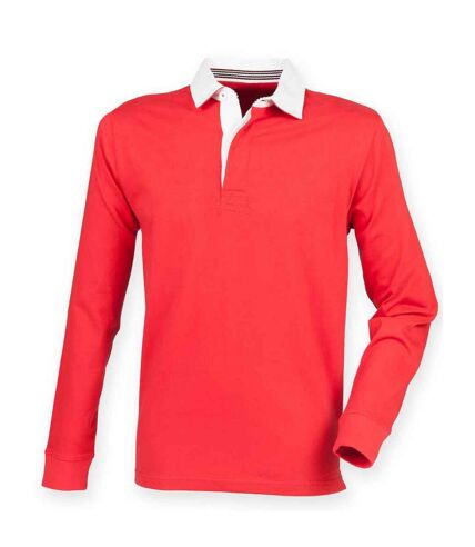 Mens premium rugby shirt red Front Row