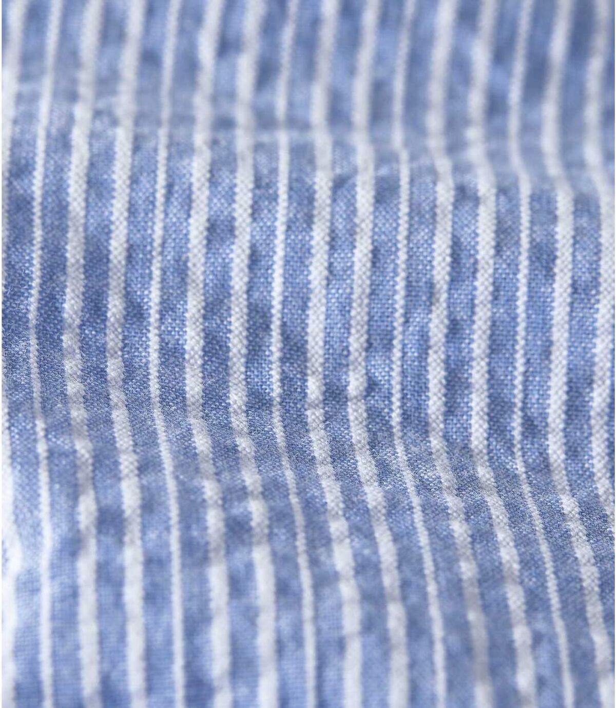 Men's Striped Seersucker Shirt - Blue White Atlas For Men