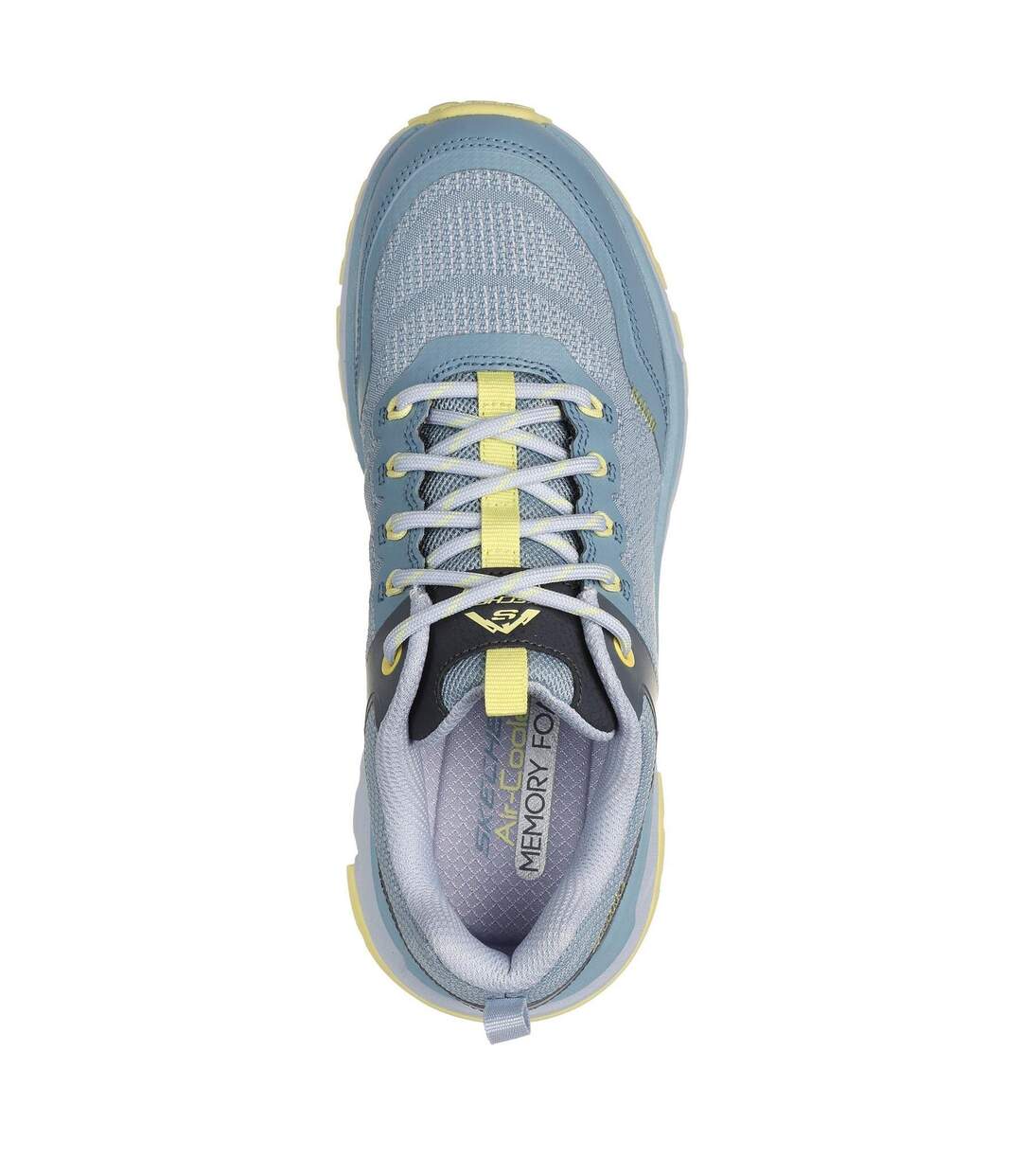 Womens/ladies Lux Journey Road Flat Shoes Blue Yellow Skechers-3