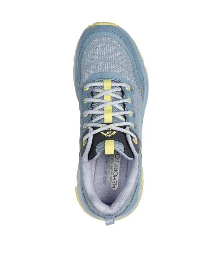 Womens/ladies Lux Journey Road Flat Shoes Blue Yellow Skechers