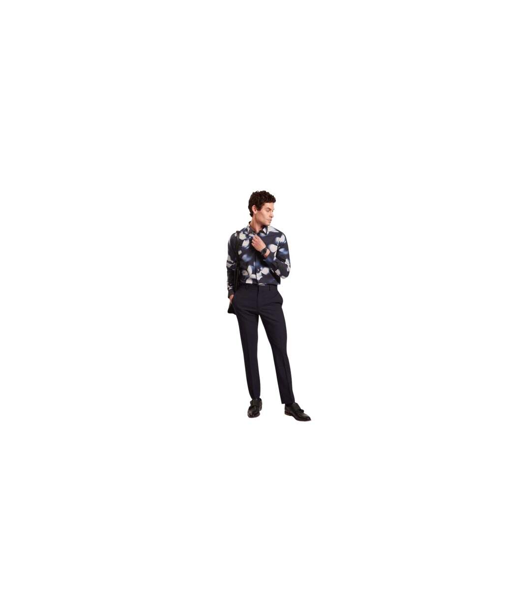 Mens Floral Shirt Navy Ted Baker-1