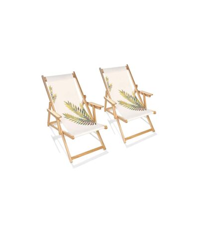 Lot de 2 Chiliennes de Jardin Pliantes Feuille Lona 102cm Vert