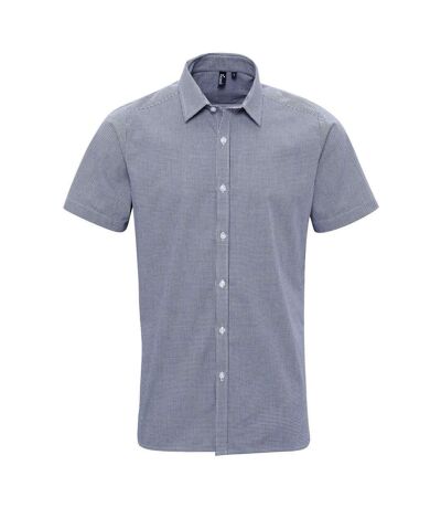Chemise à carreaux manches courtes - Homme - PR221 - bleu marine
