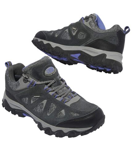 Women’s Low-Rise Hiking Shoes - Black Grey Purple