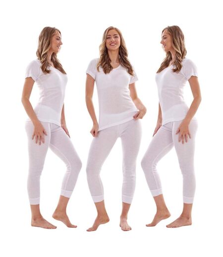 Hauts Thermiques Manches Courtes Femme Blanc Heatforce