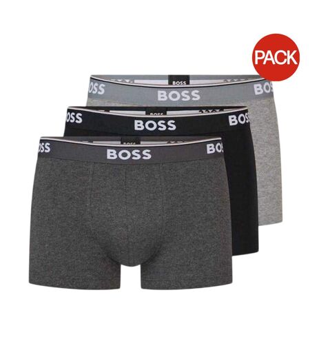 Lot De 3  Boxers Motif/style Logo Bodywear Homme Gris Noir Boss