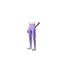 Womens/ladies Logo Jogging Bottoms Purple Hugo-1