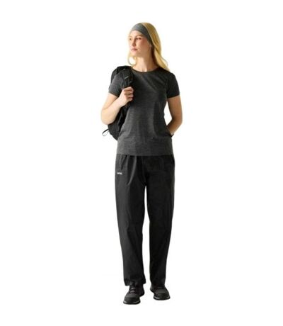 Womens/ladies Waterproof Straight Leg Over Trousers Black Regatta