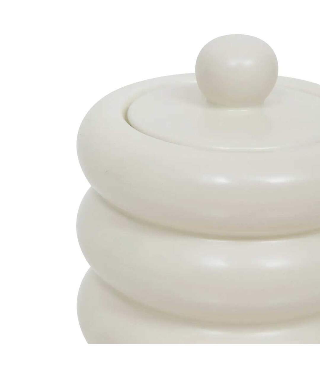 Boîte Déco en Céramique Mike 14cm Blanc-3
