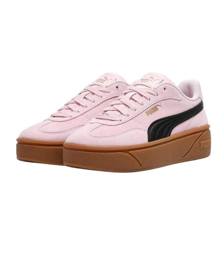 Womens/ladies Club Era Ii Suede Platform Trainers Pink Navy Gum Puma