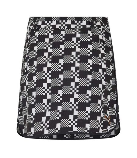 Womens/ladies Houndstooth Golf Skort Black Puma