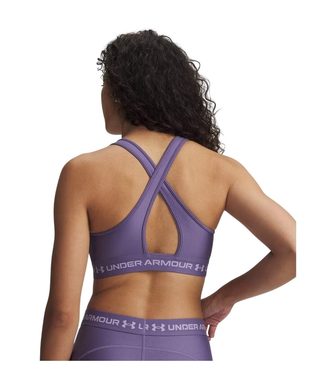 Womens/ladies Medium Impact Sports Bra Purple Under Armour-2