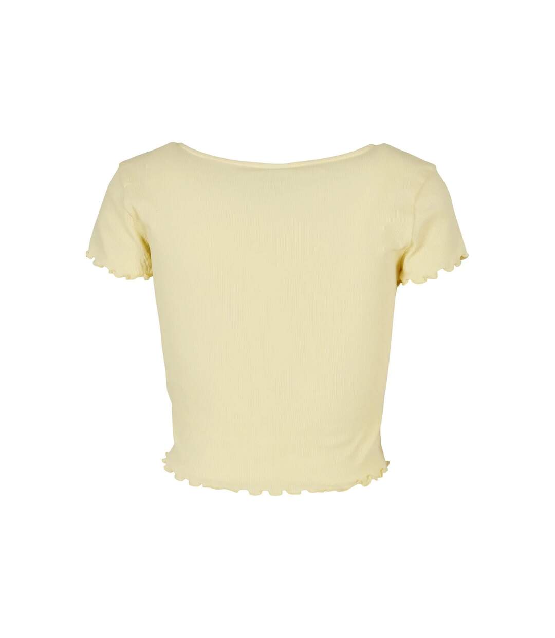 Haut Court Motif/style Côtelé Femme Jaune Pâle Urban Classics-2