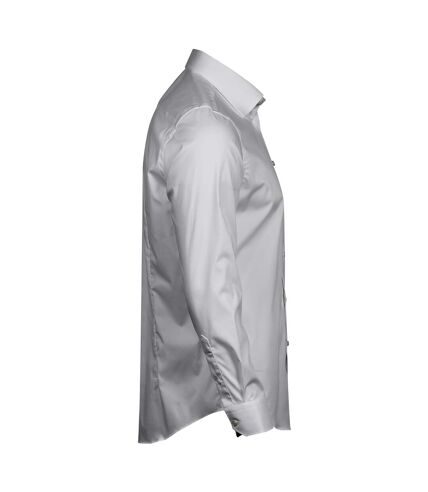 Tee Jays Mens Luxury Stretch Long-Sleeved Shirt (White)