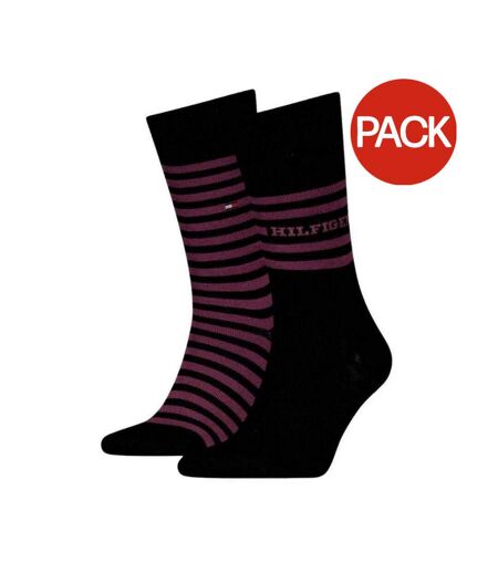 Chaussettes Motif/style Rayures Contrastées Homme Noir Tommy Hilfiger