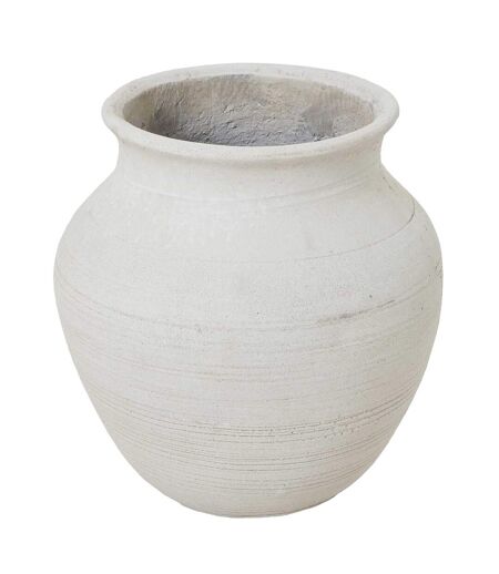 Hellenic plant pot 32cm x 31cm x 31cm white Hill Interiors
