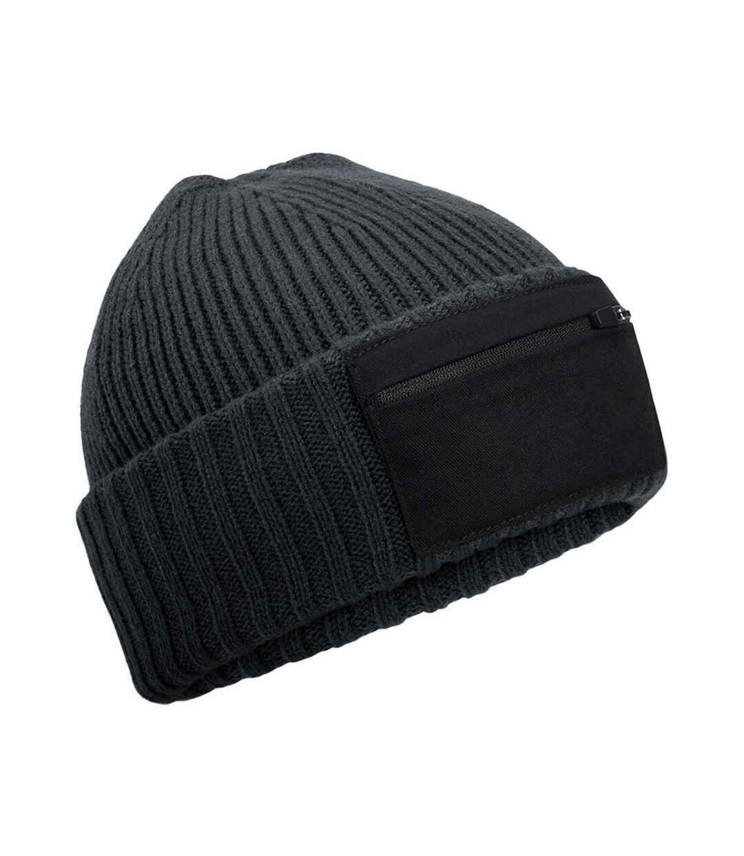 Bonnet Gris Foncé Noir Beechfield-2