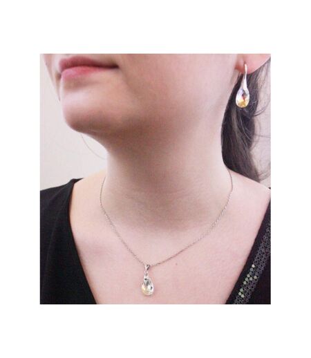 Pendentifs Raindrop - Argenté et Blanc brillant