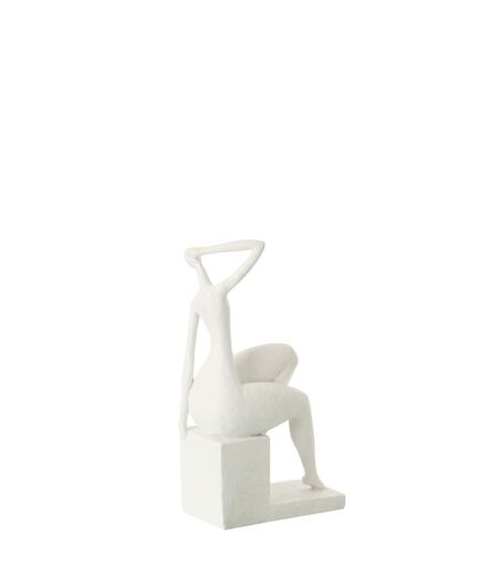 Statuette Femme Assise Moderne 31cm Blanc