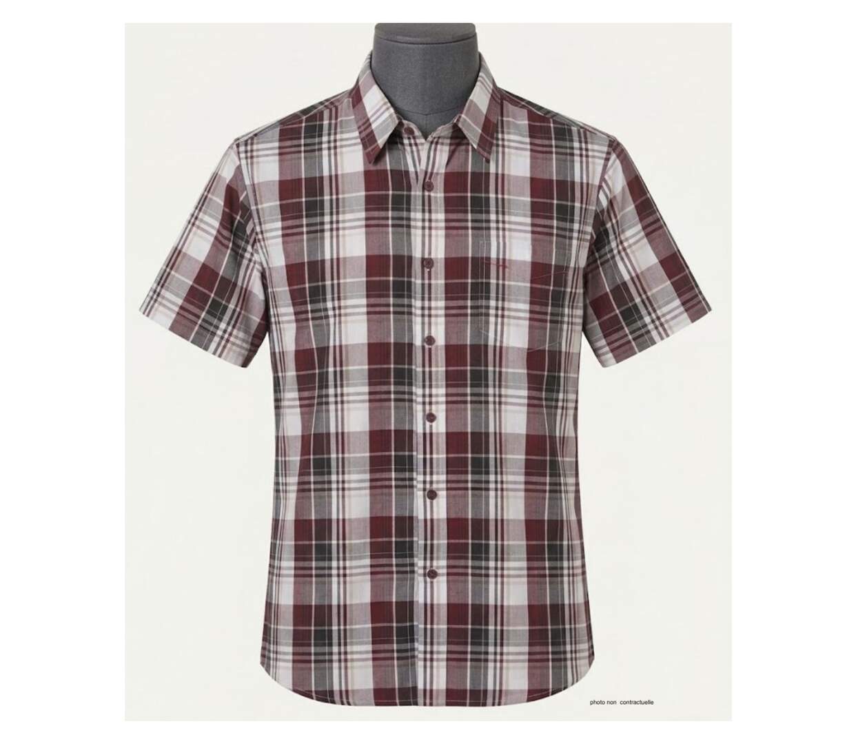 K-DRAN TOCADE9 - Chemisettes manches courtes Bordeaux pour homme : confort et style infroissable-3