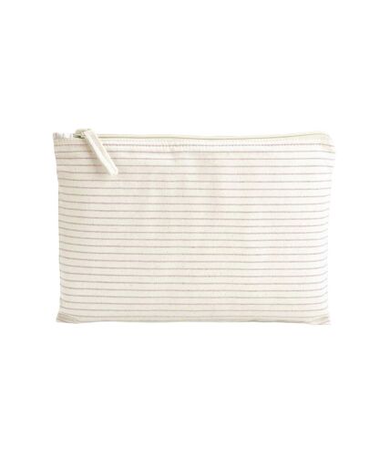 Westford Mill Striped Natural Cotton Pouch (Red) (11.5cm x 20cm)