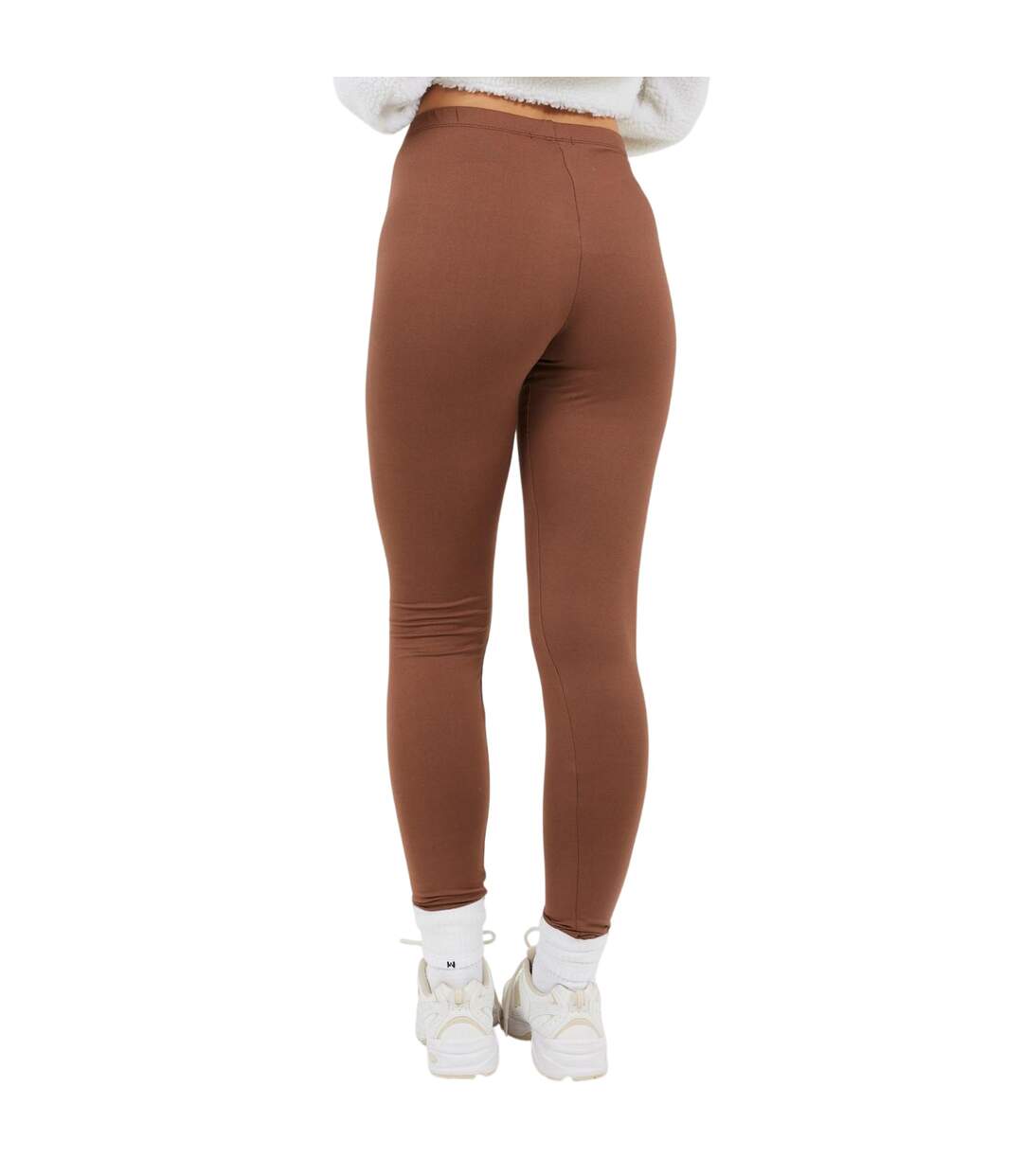 Womens/ladies Polyester Plain Leggings Chocolate Brave Soul-3