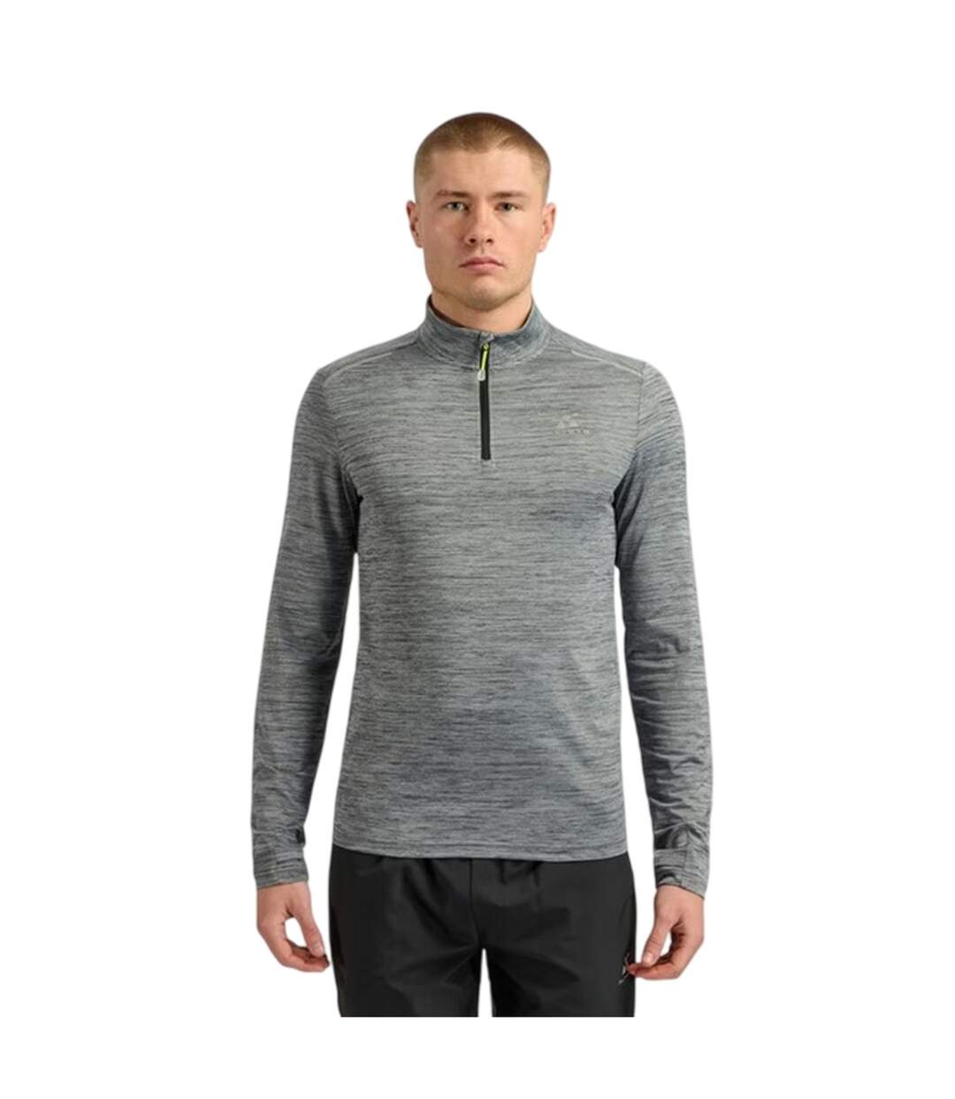 Mens Landy Space Dye Quarter Zip Midlayer Black Marl ALTRYN-2