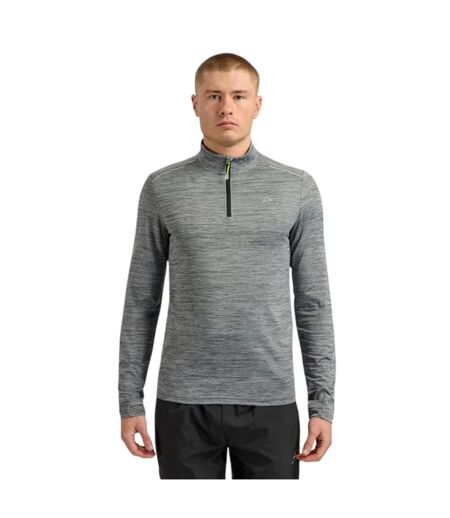 Mens Landy Space Dye Quarter Zip Midlayer Black Marl ALTRYN