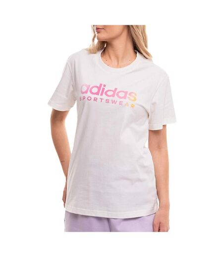 T-shirt ecru femme adidas w lin spw gt