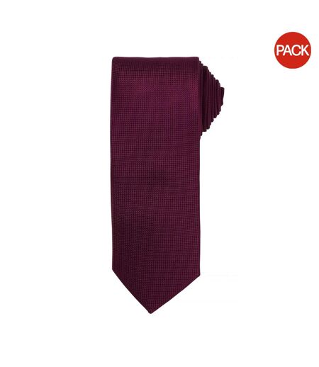 Lot De 2  Cravate Homme Taille Unique Aubergine Premier