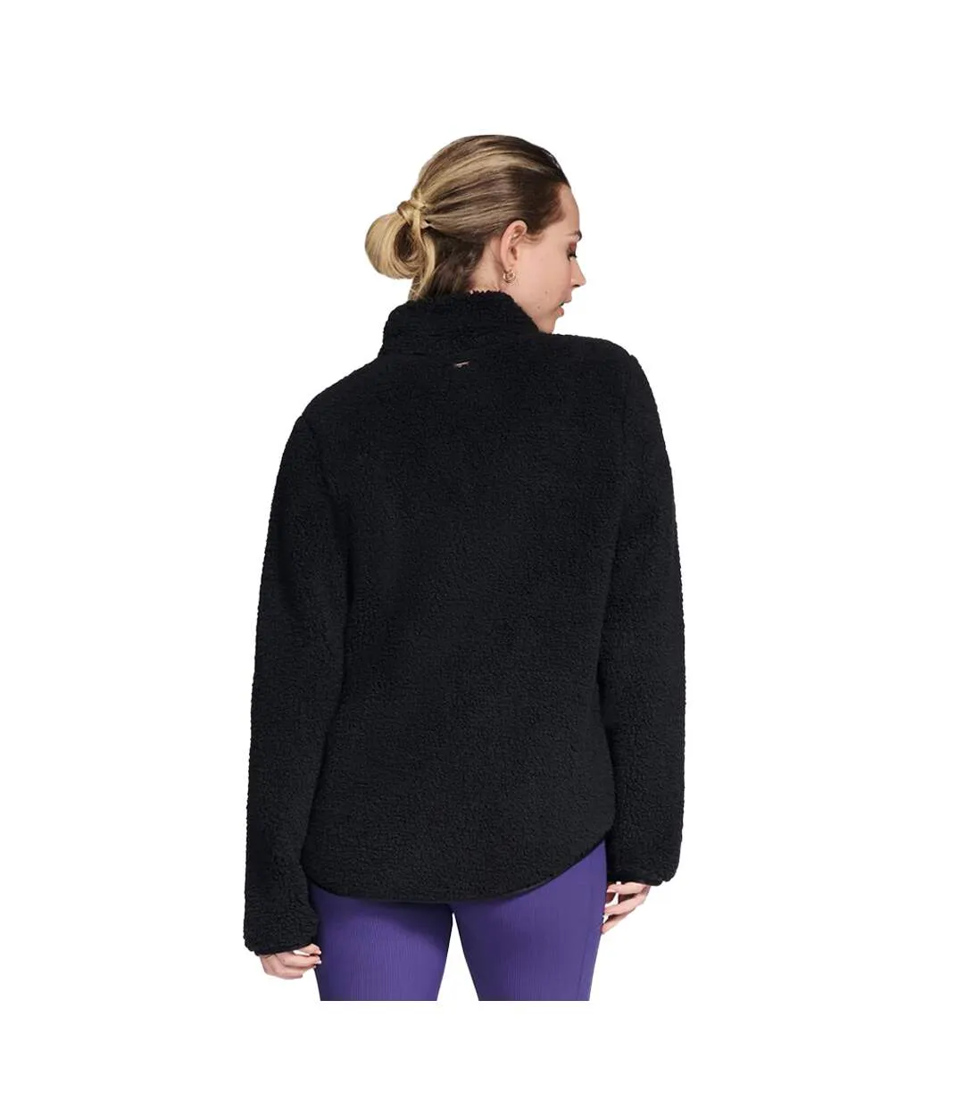 Womens/ladies Sherpa Jacket Black Skechers-2
