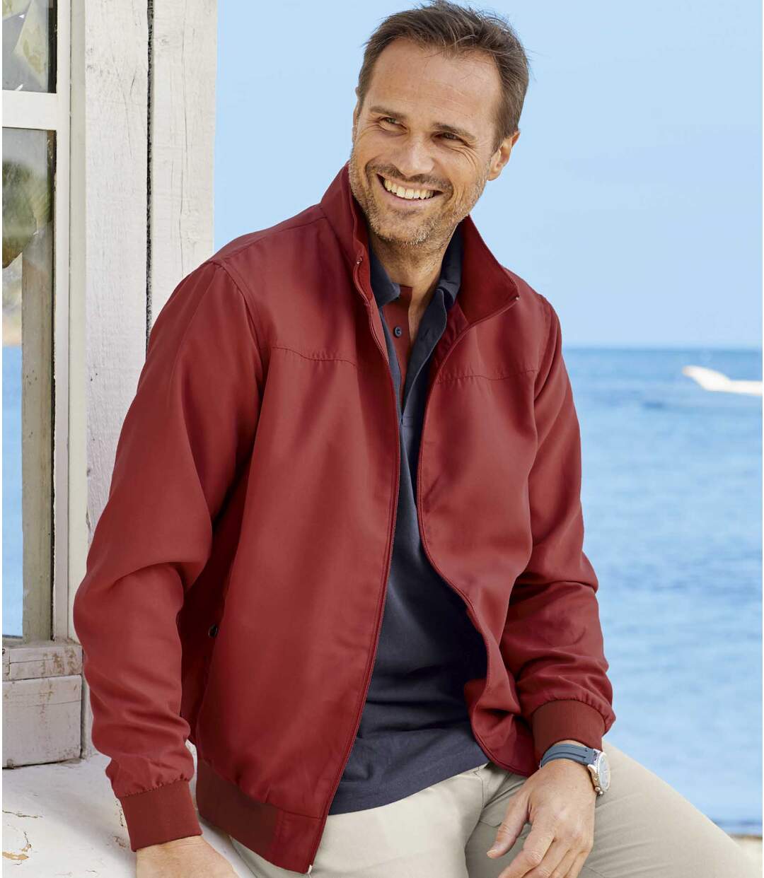 Men's Red Microfibre Summer Jacket Atlas For Men
