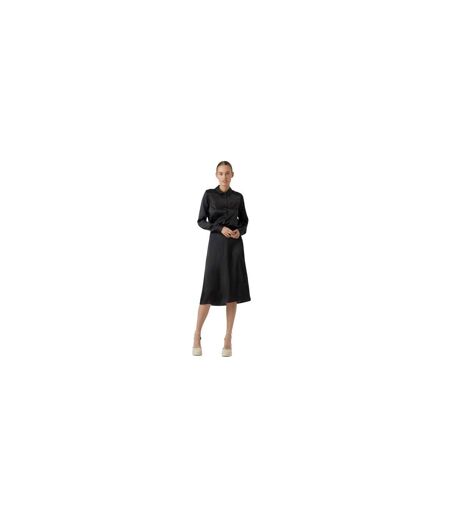 Womens/ladies Woven Midi Skirt Black Vero Moda