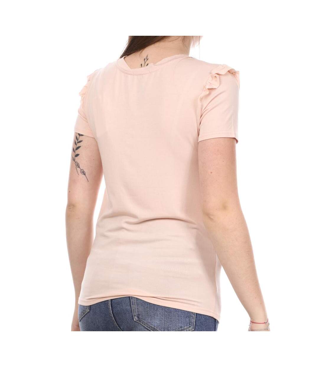 T-shirt Rose Femme Teddy Smith Tolan - L