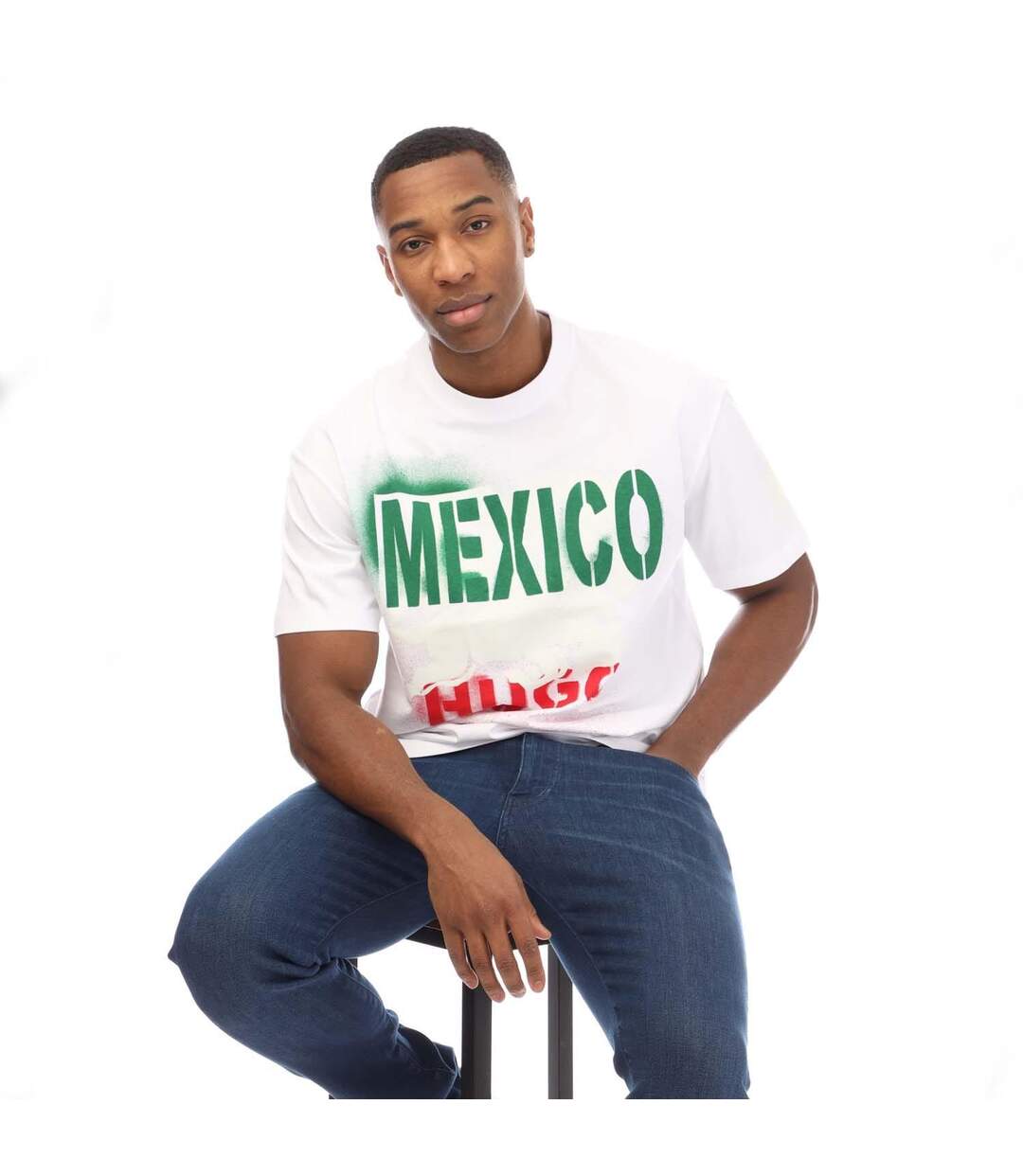 Mens Mexico Graphic T-shirt White Hugo-4