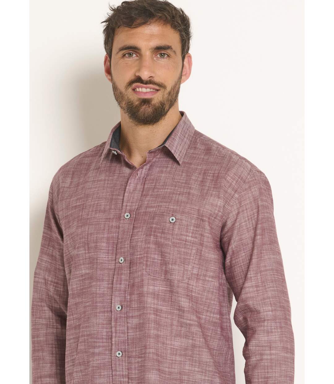 Chemise fantaisie détails contrastés-4