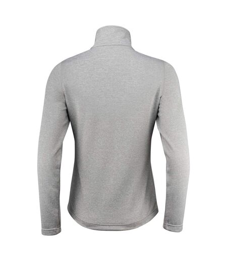 Womens/ladies Powerslide Zipped Sweat Jacket Grey Melange Printer RED