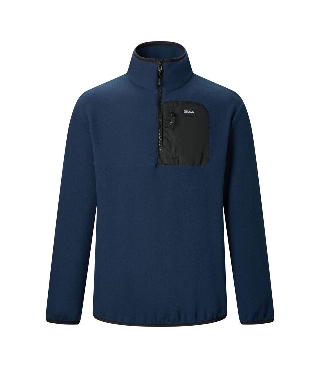 Haut Polaire À Col Montant Zippé Motif/style Panneau Contrasté Frankie Homme Bleu Marine Noir Regatta-2