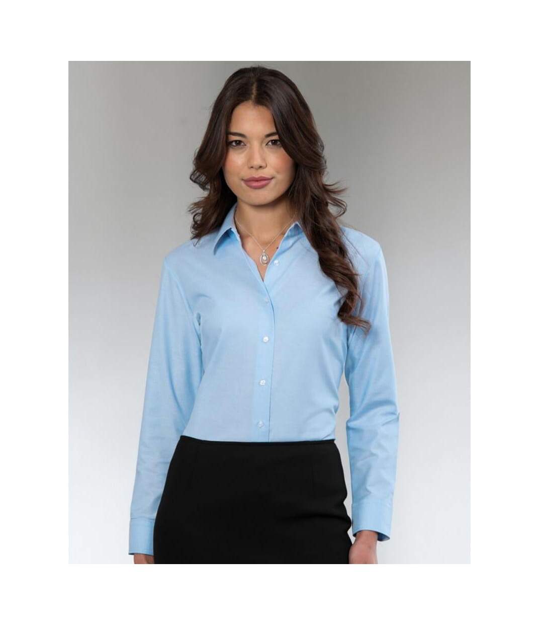 Collection Chemisier À Manches Longues Femme Bleu Clair Russell-1