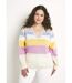 Pull doux rayé col V laine mérinos-1