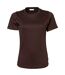 Tee Jays Womens/Ladies Interlock Short Sleeve T-Shirt (Chocolate)