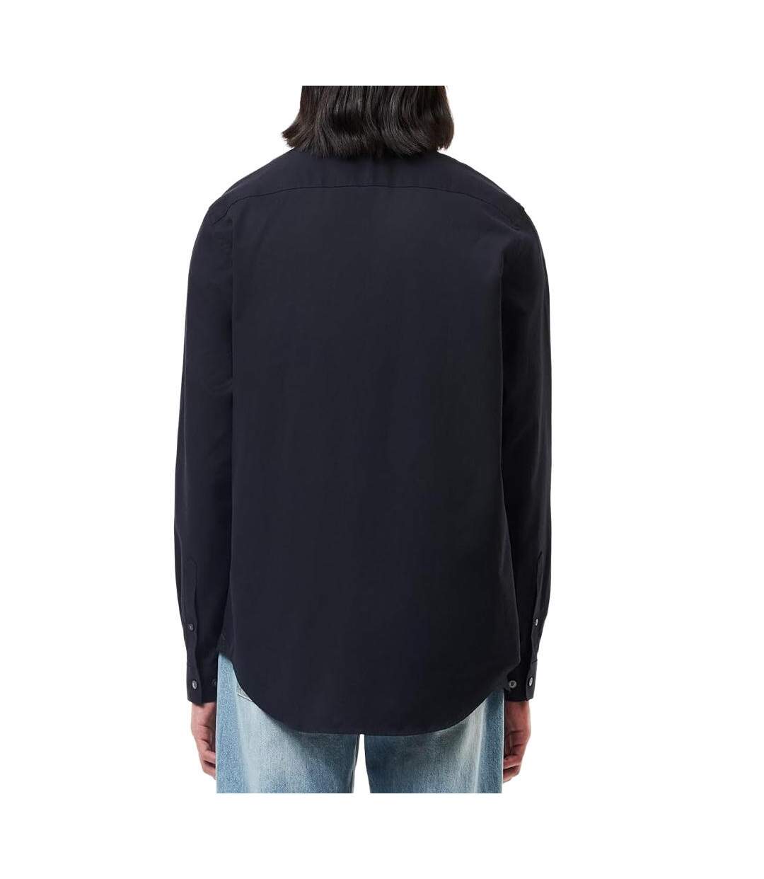 Chemise noir homme lacoste formal shirts popeline-2