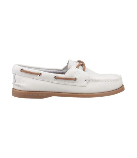 Womens/ladies Authentic Leather 2 Eyelet Boat Shoes White Sperry