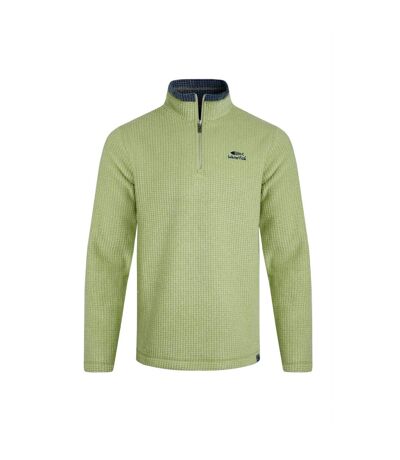 Mens newark grid eco friendly quarter zip fleece top tarragon Weird Fish